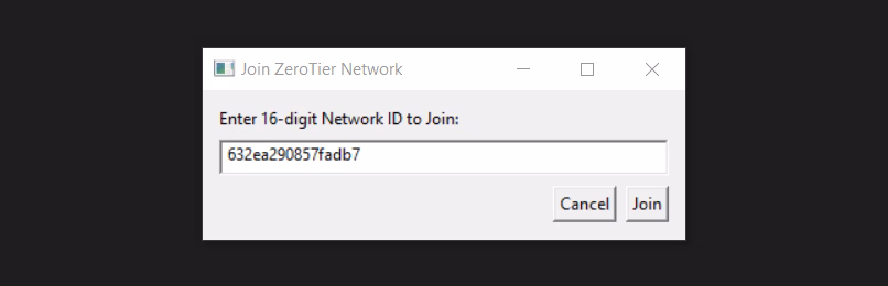 Introducir ID de red en ZeroTier desde Windows